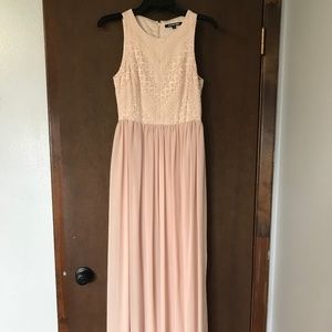 Blush Gianni Binni Lace detail floor length gown